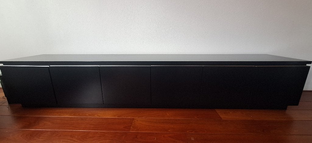 Zwart televisiemeubel Interlübke, Gebruikt, 200 cm of meer, Minder dan 100 cm, Modern