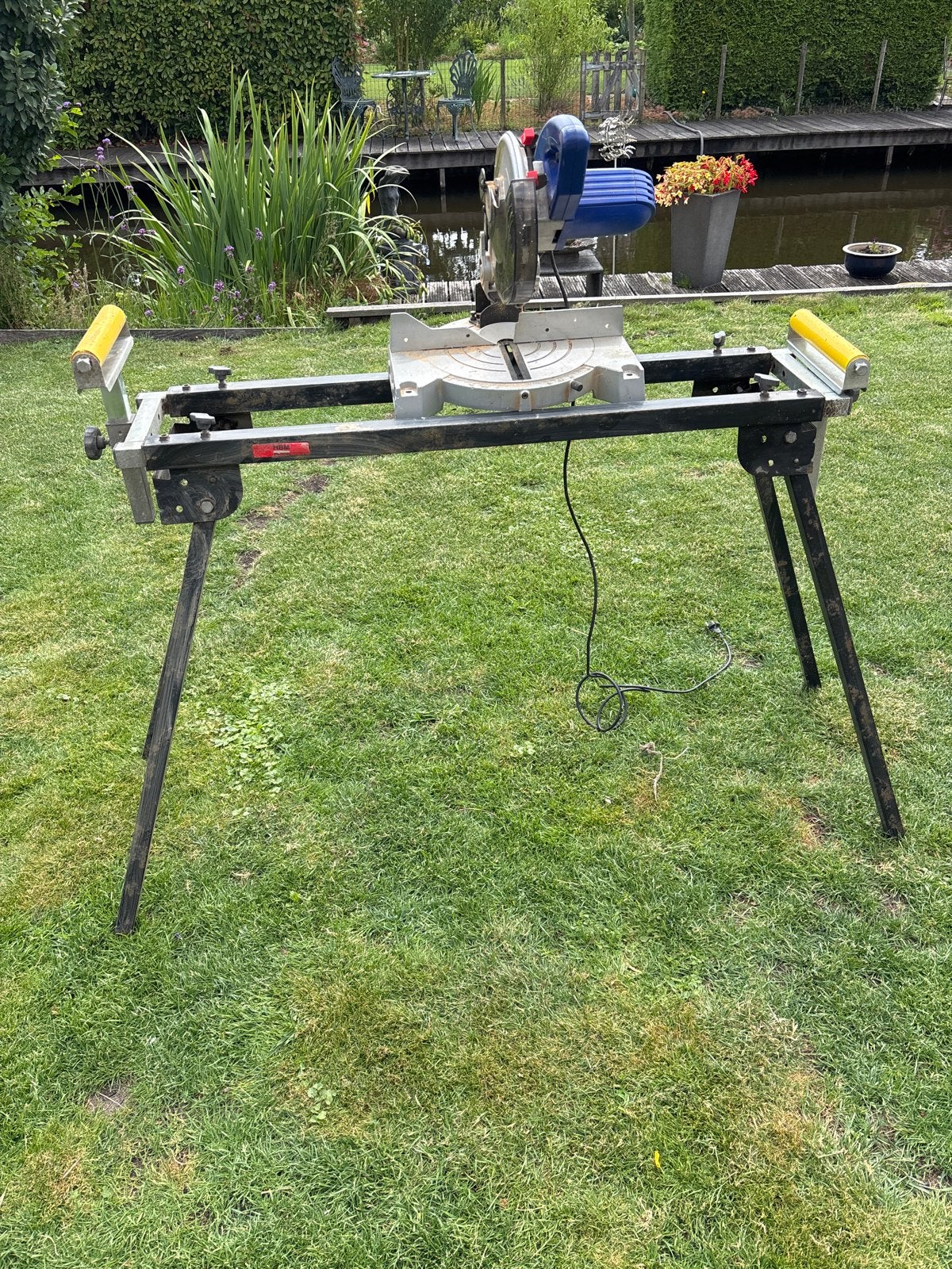 Elektra Beckum KGS 310 HM Plus Afkortzaag met onderstel, Doe-het-zelf en Verbouw, Gereedschap | Zaagmachines, Gebruikt, Afkortzaag