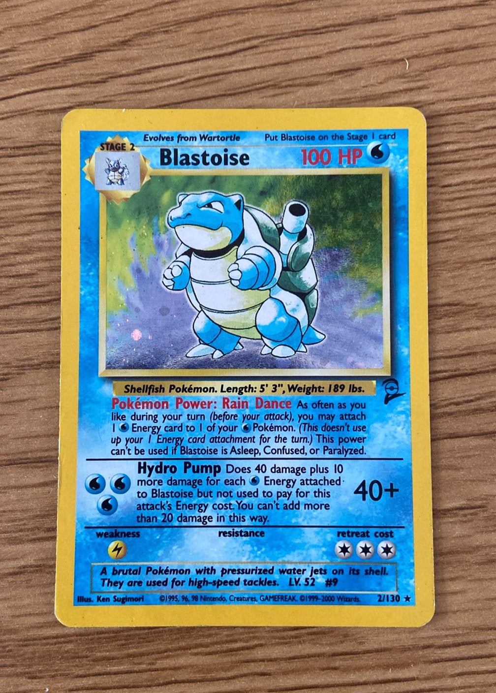 Blastoise 2/130 base set 2, Ophalen, Gebruikt, Losse kaart