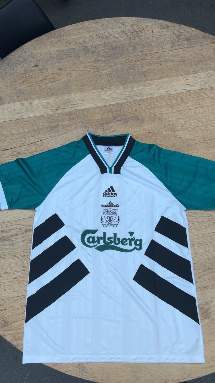 Liverpool Retro Thuisshirt Adidas Carlsberg, Maat L, Ophalen of Verzenden, Zo goed als nieuw, Shirt