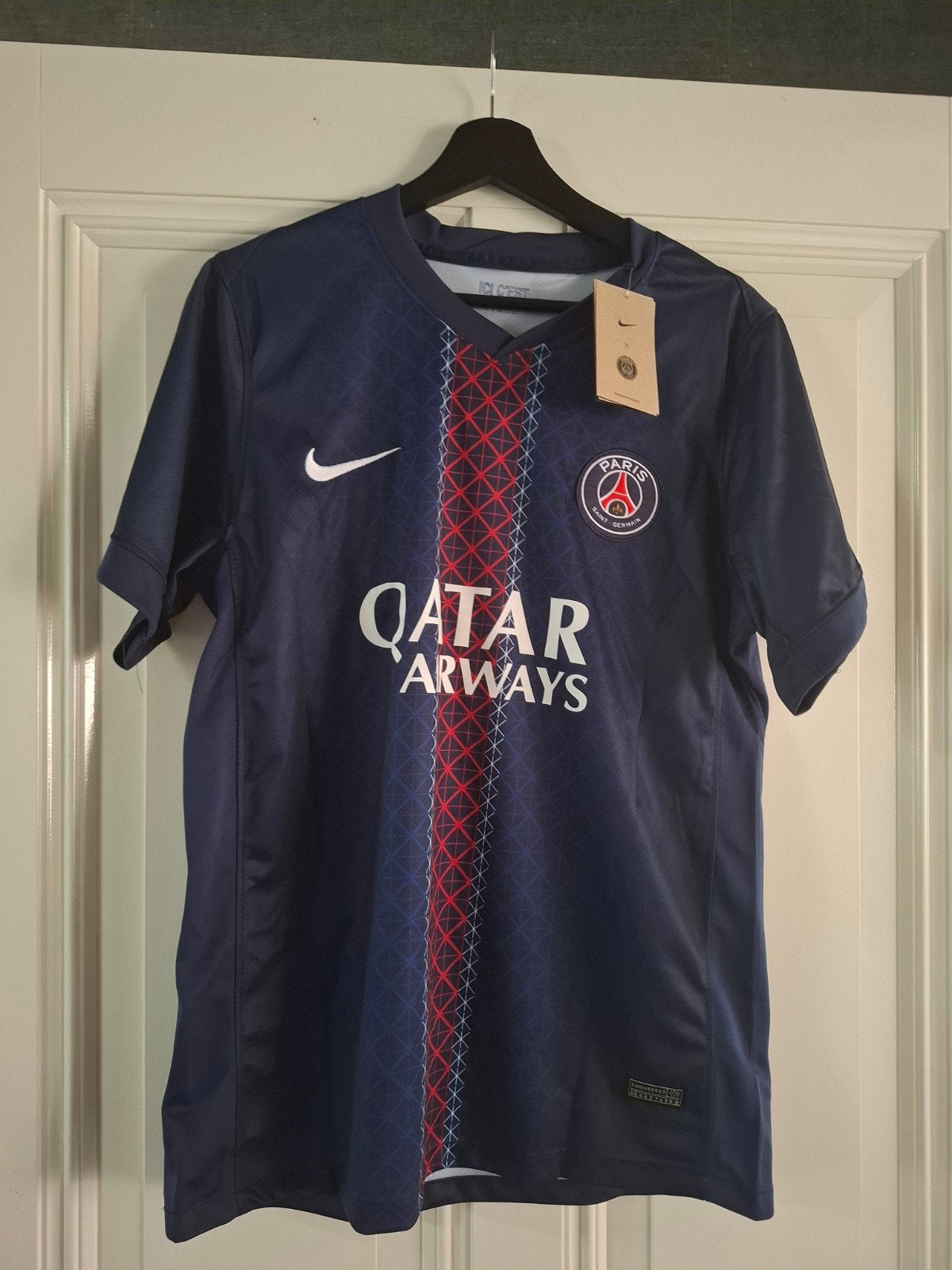 PSG Voetbalshirt D. Doué #14 - Nieuw met kaartjes, Maat 52/54 (L), Blauw, Nike, Nieuw