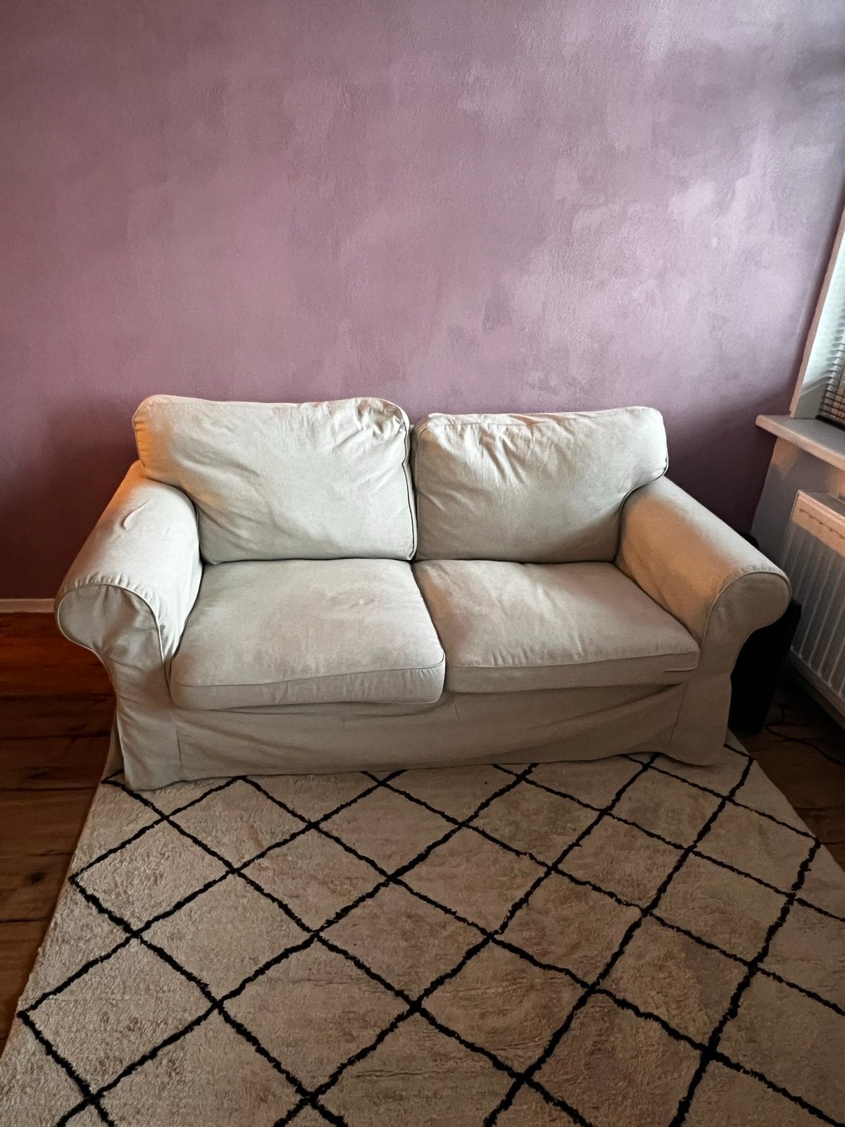 Comfortabele 2-zitsbank - Crèmekleurig, Huis en Inrichting, Ophalen, Gebruikt, 150 tot 200 cm, Tweepersoons