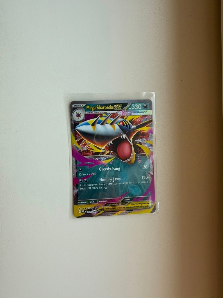 Mega Sharpedo EX 061 Phantasmal Flames, Ophalen of Verzenden, Nieuw, Losse kaart, Foil