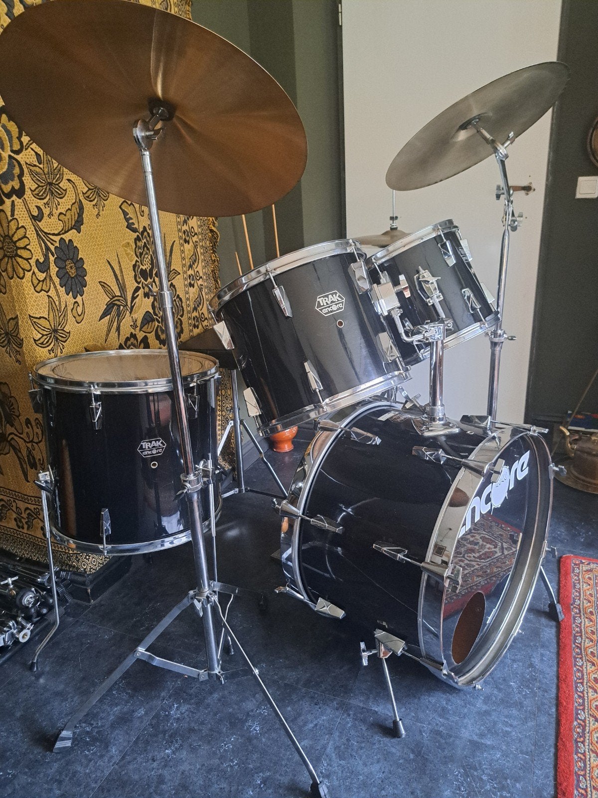 Nette Trak Tama ancore orginele hardware & bekkens retro '85, Ophalen, Zo goed als nieuw, Trommel