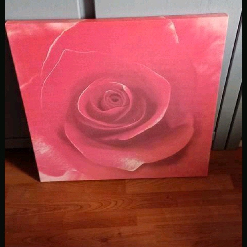 Canvas Schilderij Rood Roos Vierkant 60x60 cm, Ophalen, 50 tot 75 cm, Schilderij, 50 – 75