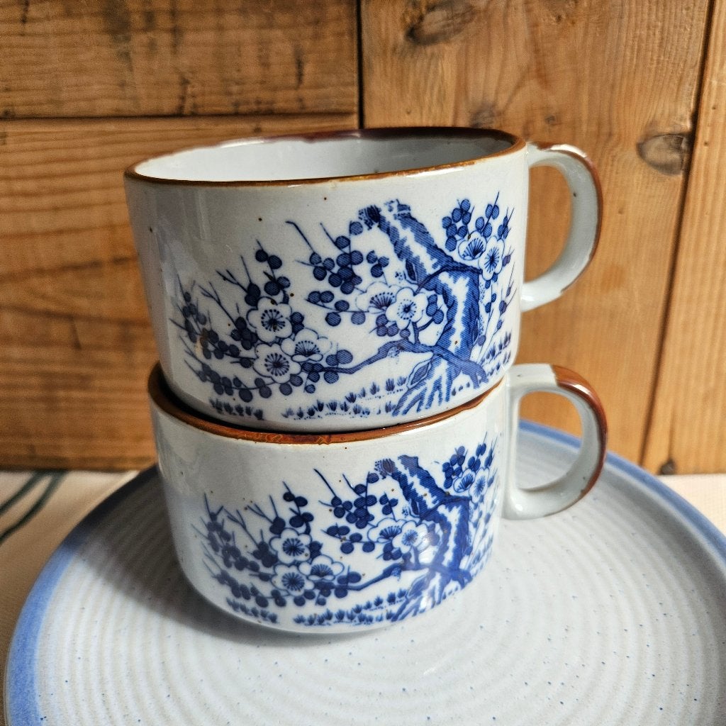 Twee soepkommen Japans stoneware, Ophalen of Verzenden, Zo goed als nieuw, Kom(men), Nvt