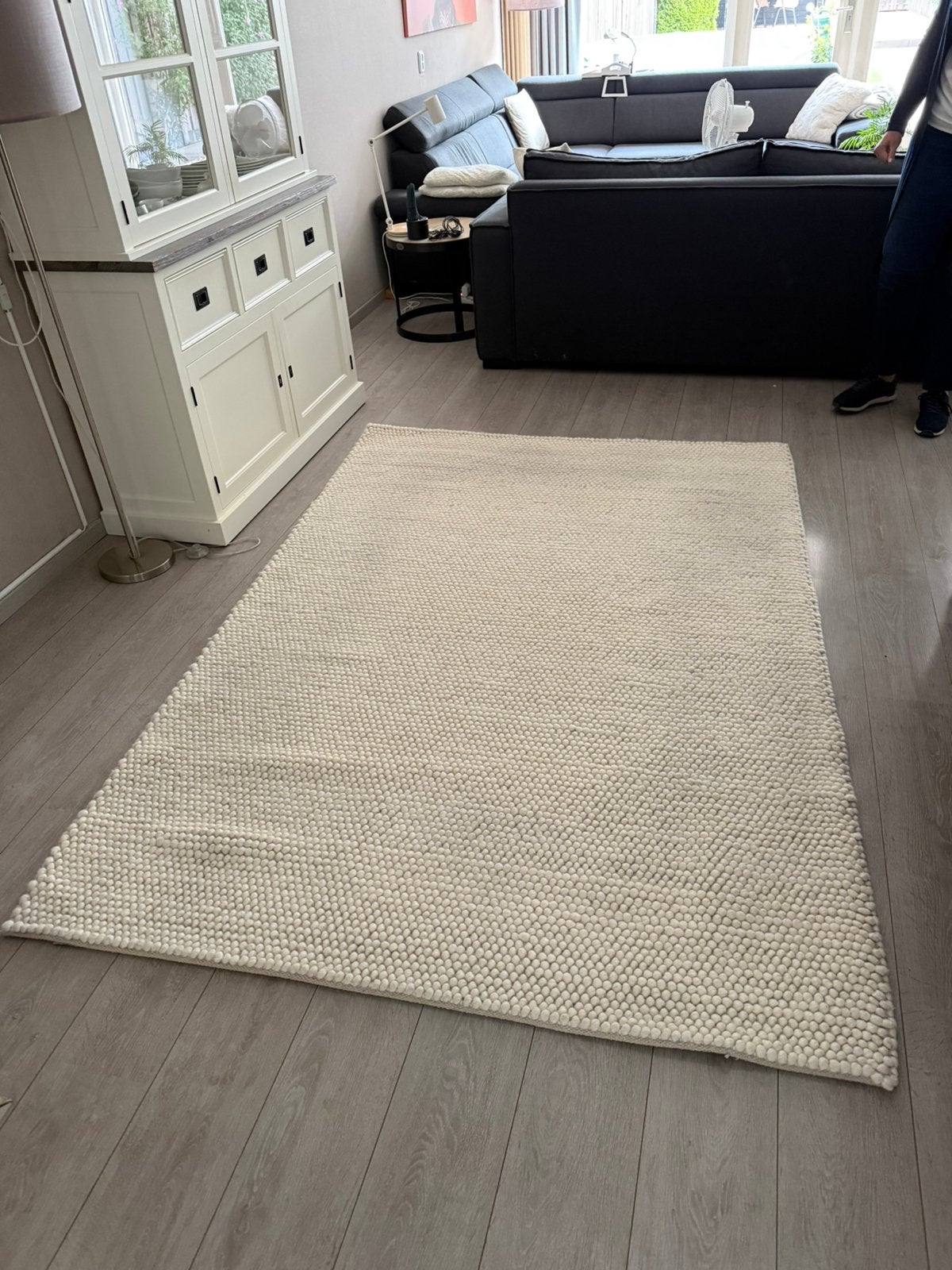 Echt wollen vloerkleed 160x230, Ophalen, Beige, 150 tot 200 cm, Wollen