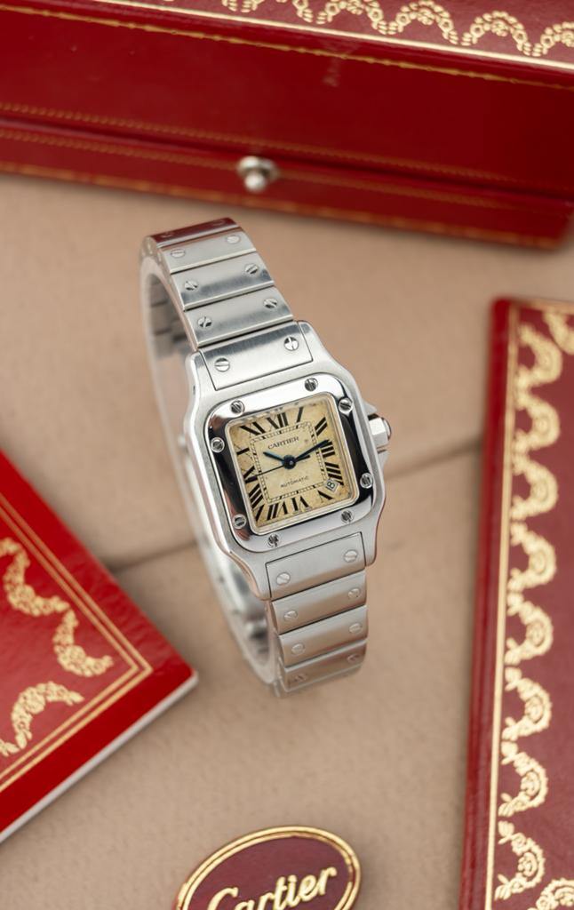 Cartier Santos Galbee / Uitstekende staat, Overige merken, Staal, Staal, Polshorloge