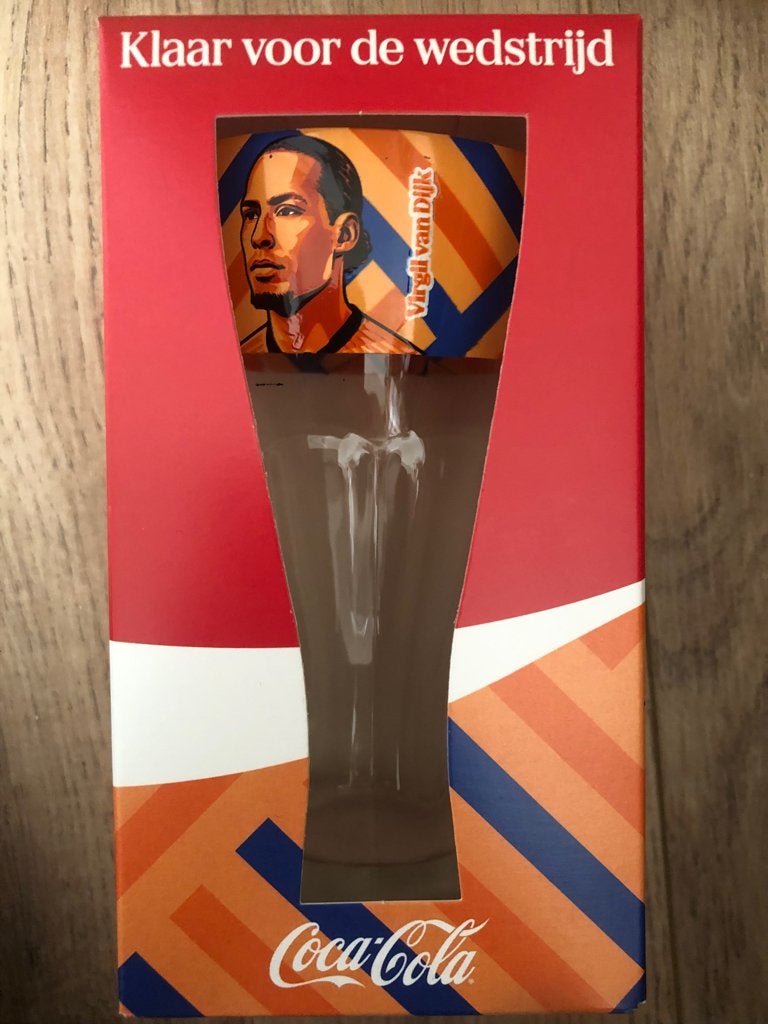 Coca-Cola glas Virgil van Dijk, Ophalen of Verzenden, Nieuw, Overige binnenlandse clubs, Overige typen
