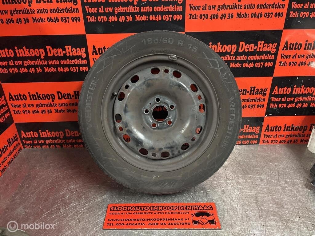 VW Seat Skoda Audi | Velg + Band | 5x100 | 185/60/R15 |, Gebruikt, Volkswagen, Ophalen of Verzenden