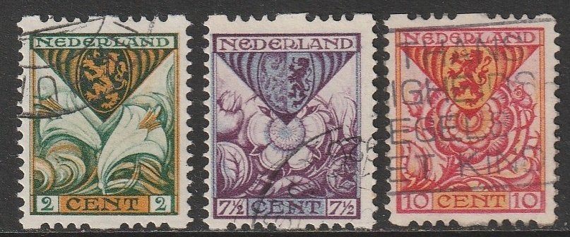 1925, Kinderzegels, Roltanding, NVPH R71/R73, gestempeld, Verzenden, T/m 1940, Gestempeld