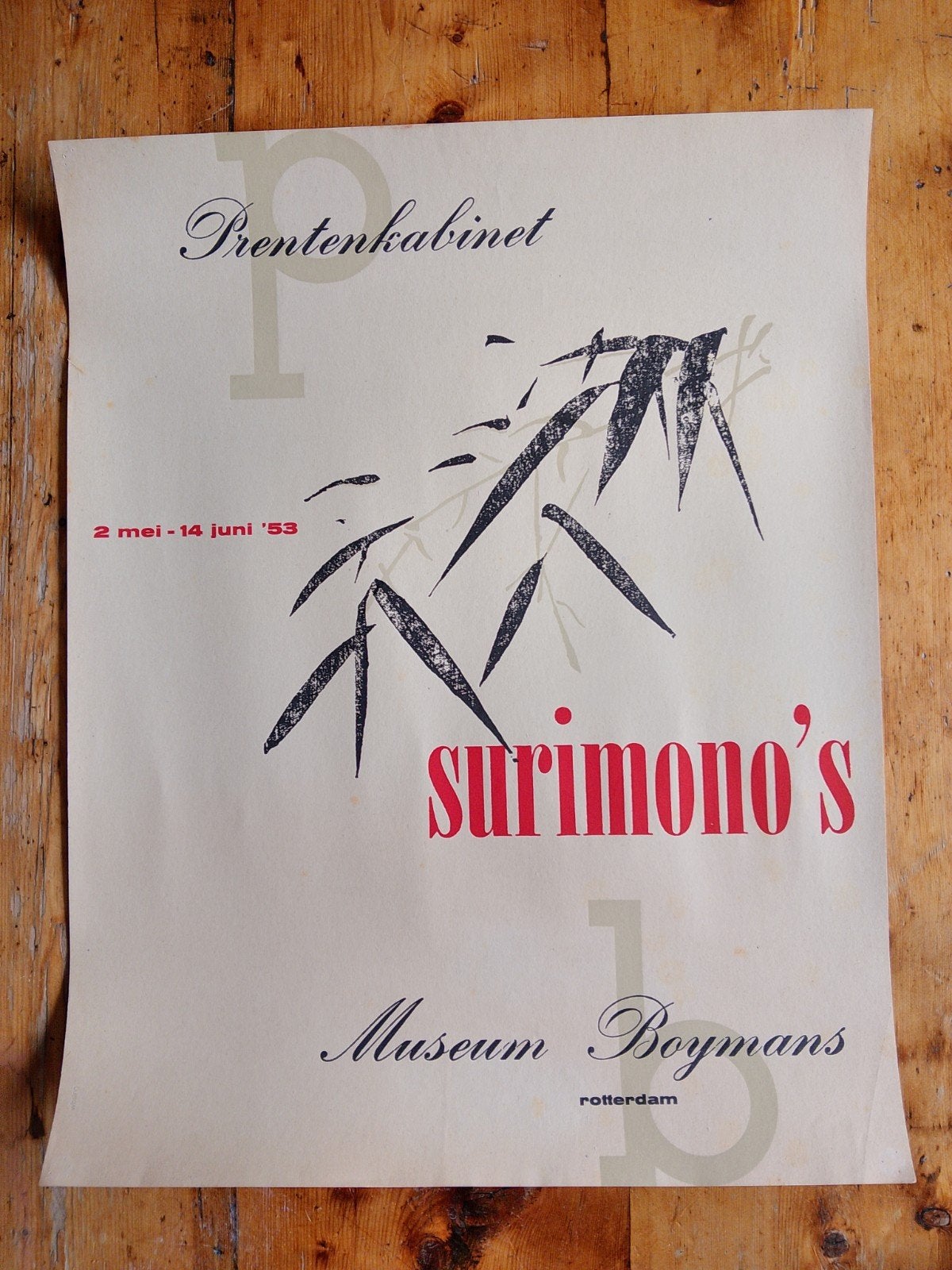 Prentenkabinet Surimono's Museum Boymans Rotterdam 1953, Antiek en Kunst, Dagelijks leven, 1950 - 1999, Ophalen of Verzenden, Met tekst