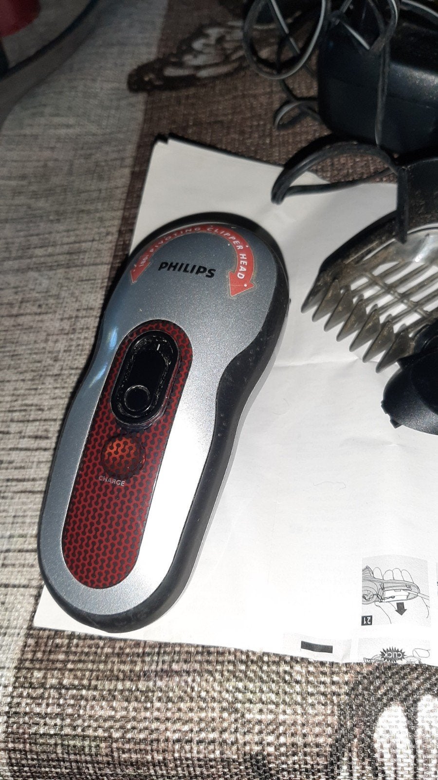 Philips Tondeuse met opzetstukken en opbergtas, Ophalen of Verzenden, Gebruikt, Tondeuse