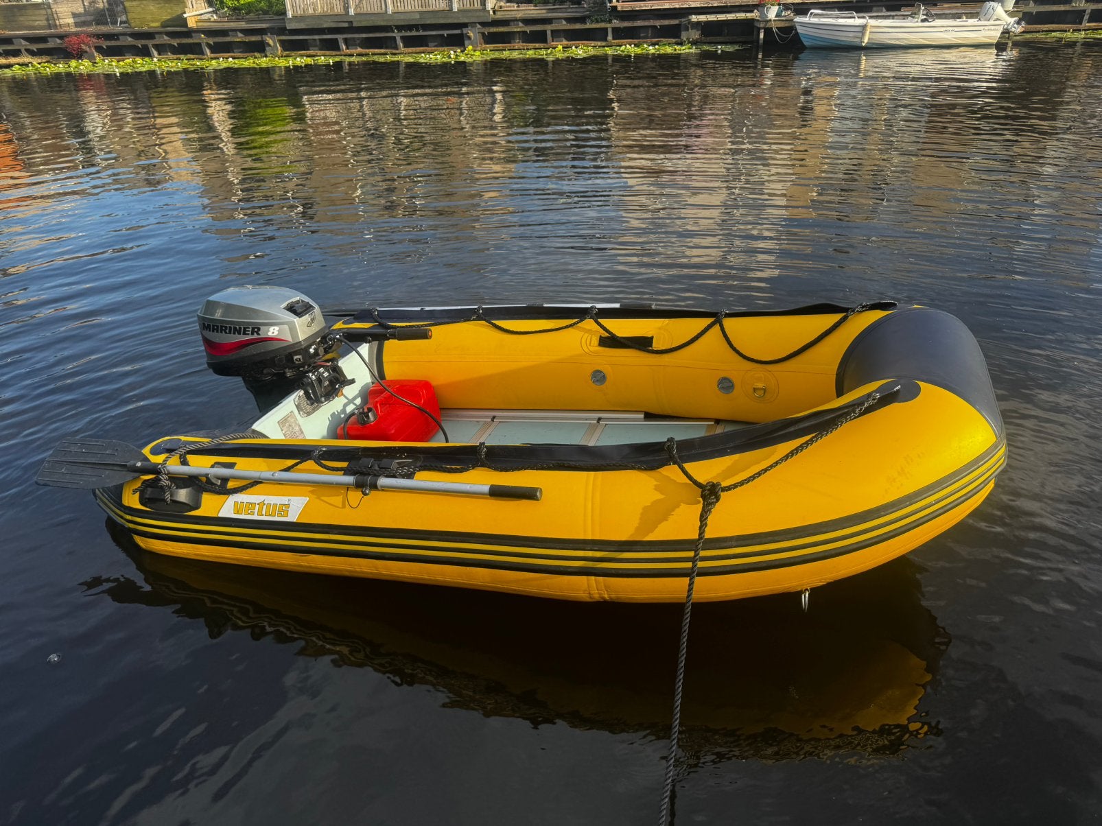 Vetus rubberboot incl 8 pk Mariner!, Ophalen, Gebruikt, Hout, Brandstoftank