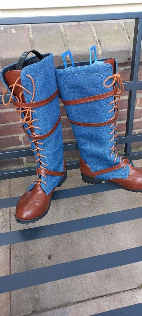 kunstleren laarzen maat 40, Kleding | Dames, Ophalen of Verzenden, Nieuw, Zwart, Hoge laarzen