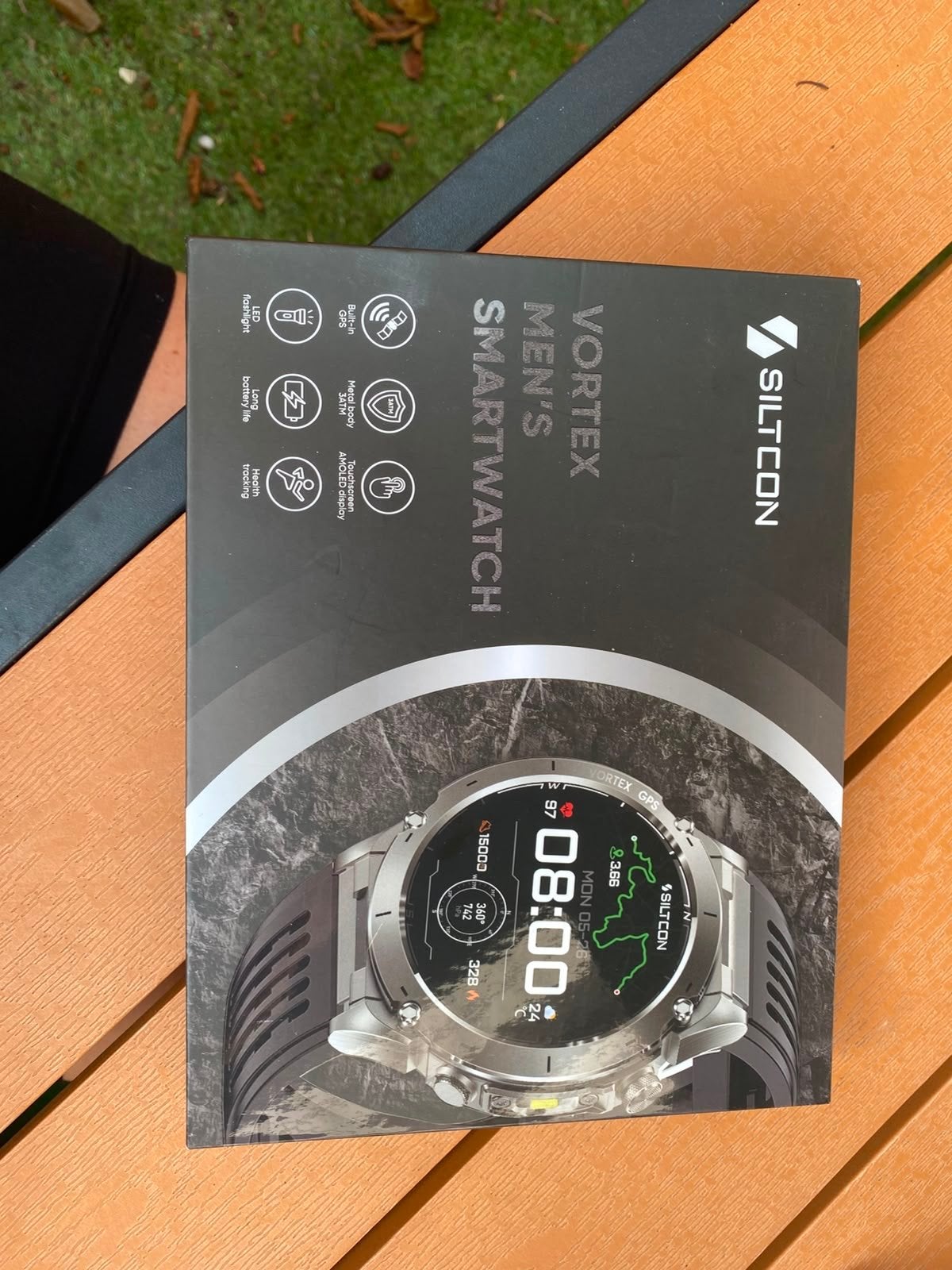 Heren Smartwatch Nieuw in Doos - Siltcon Vortex Men's, Ophalen, Afstand, Zwart, Waterdicht