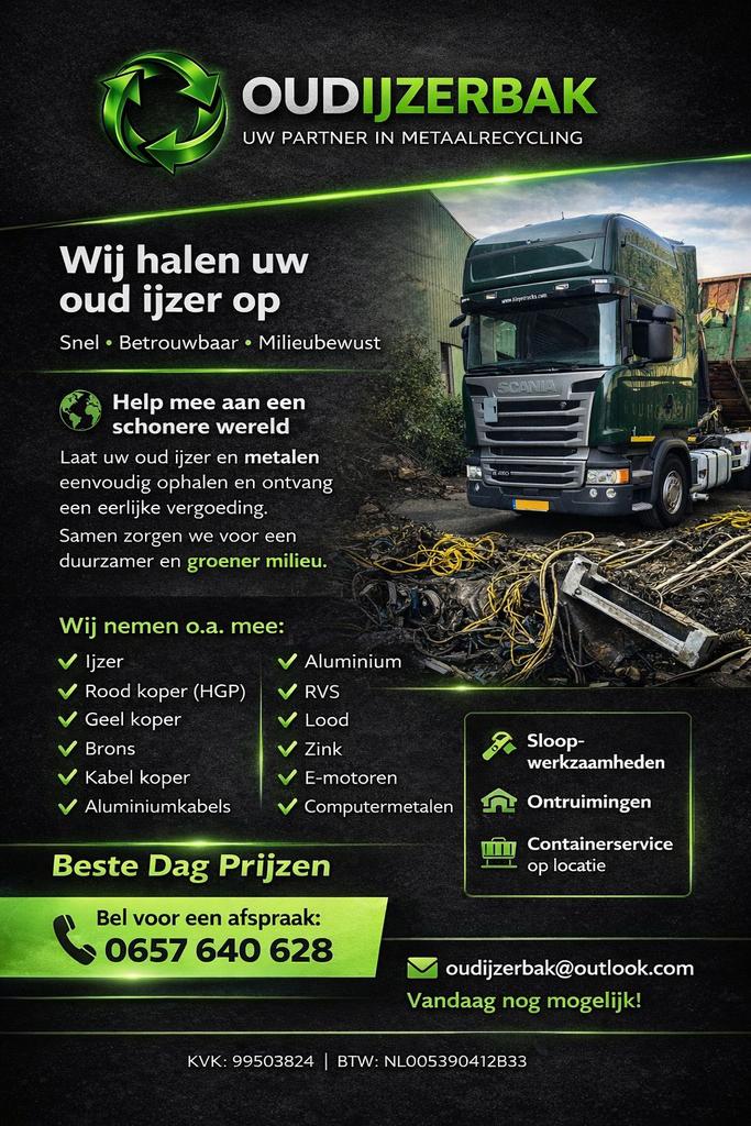Oud ijzer gevraagd, Doe-het-zelf en Verbouw, Metalen, Ophalen of Verzenden, Koper of Messing