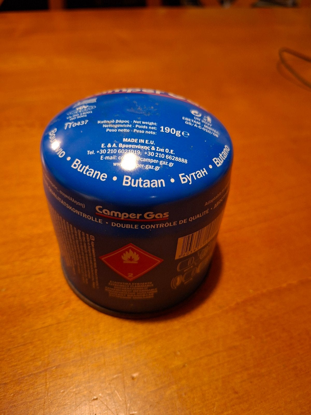 Camper Gas Butaan Gasfles 190g - Camping Gas, Ophalen
