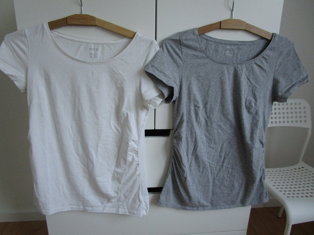 Grijs + Wit zwangerschaps shirt maat M, Kleding | Dames, Positiekleding, Maat 38/40 (M), Zo goed als nieuw, Grijs, Shirt of Top