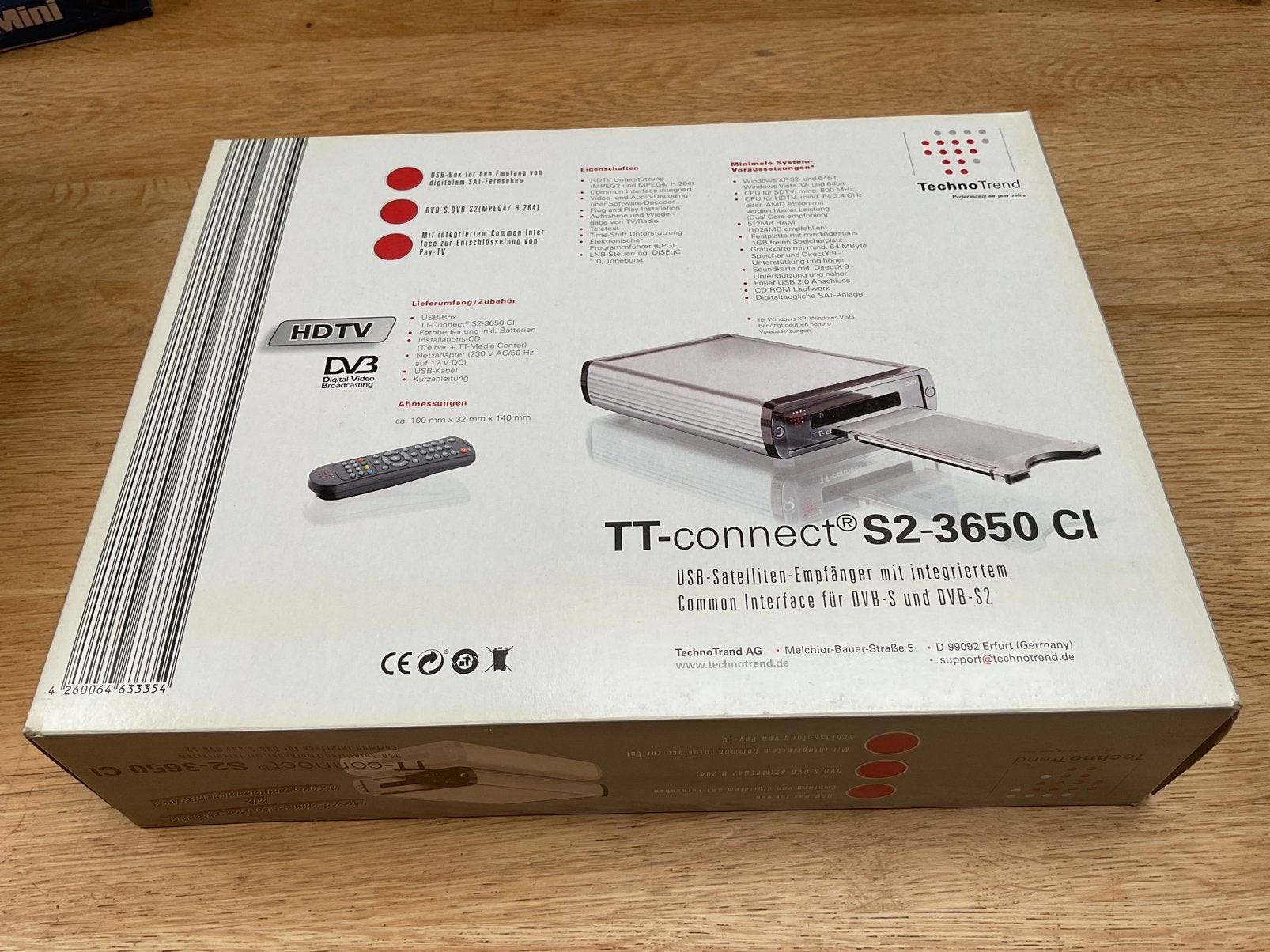 TechnoTrend TT-connect S2-3650 CI HDTV DVB USB SAT TV, Ophalen of Verzenden, Zo goed als nieuw