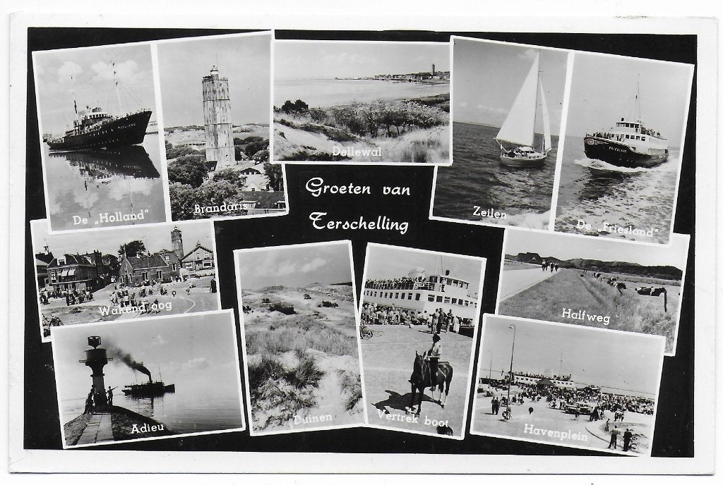 Terschelling Oude Gelopen Ansichtkaart ( B5103 ), Ophalen of Verzenden, 1960 tot 1980, Gelopen, Waddeneilanden