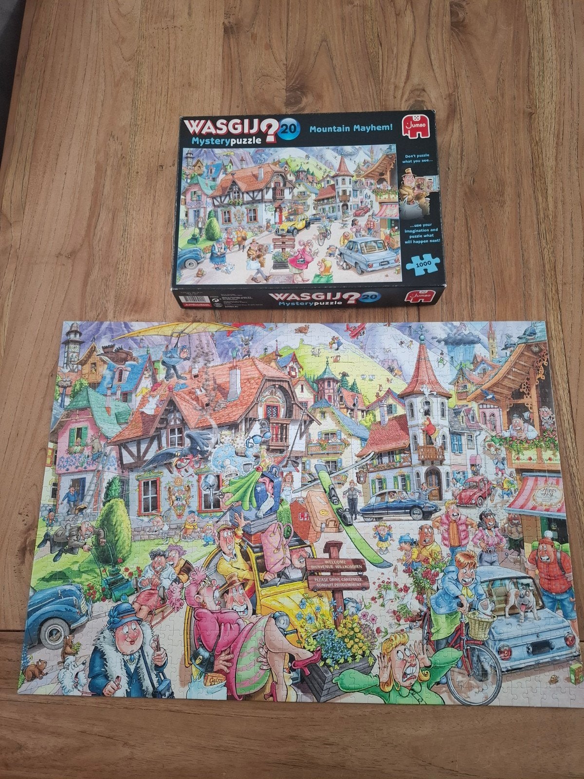 puzzel wasgij mountain mayhem1000 stukjes, Ophalen of Verzenden, 500 t/m 1500 stukjes, Zo goed als nieuw, Legpuzzel