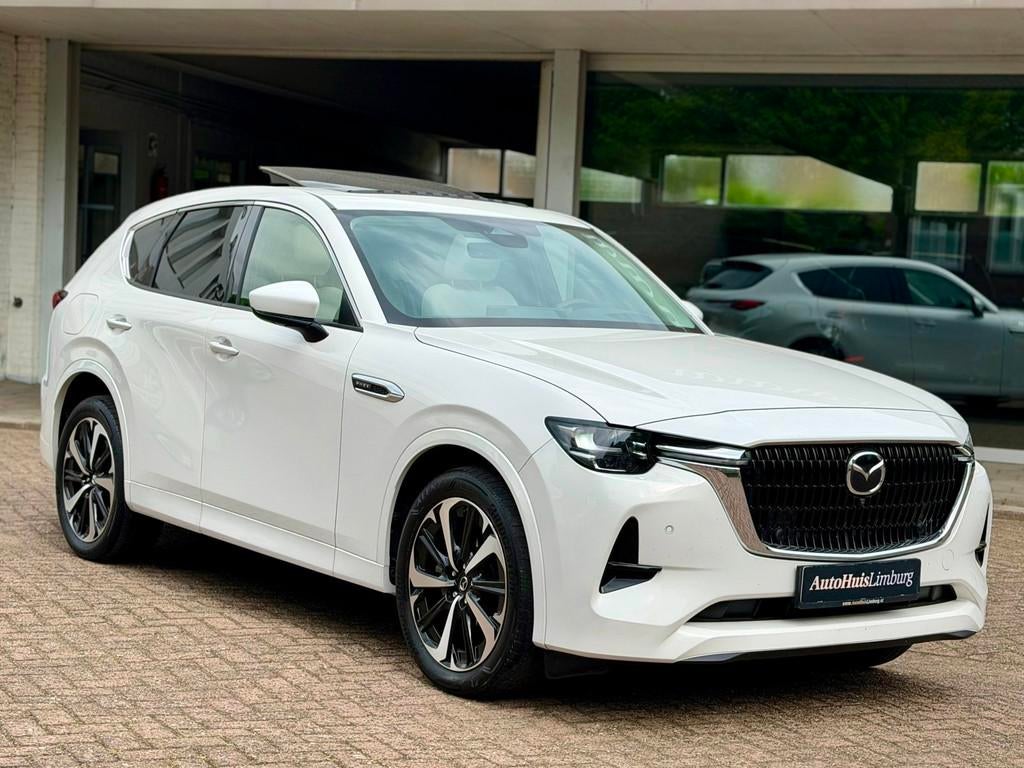 Mazda CX-60 2.5 e-SkyActiv PHEV Takumi|Camera|CarPlay|Pano|T, Auto's, Automaat, Gebruikt, 2500 kg, Wit