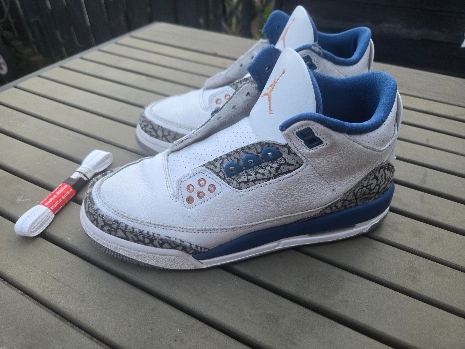 Nike Air Jordan 3 Retro True Blue, Blauw, Ophalen of Verzenden, Sneakers of Gympen, Gedragen
