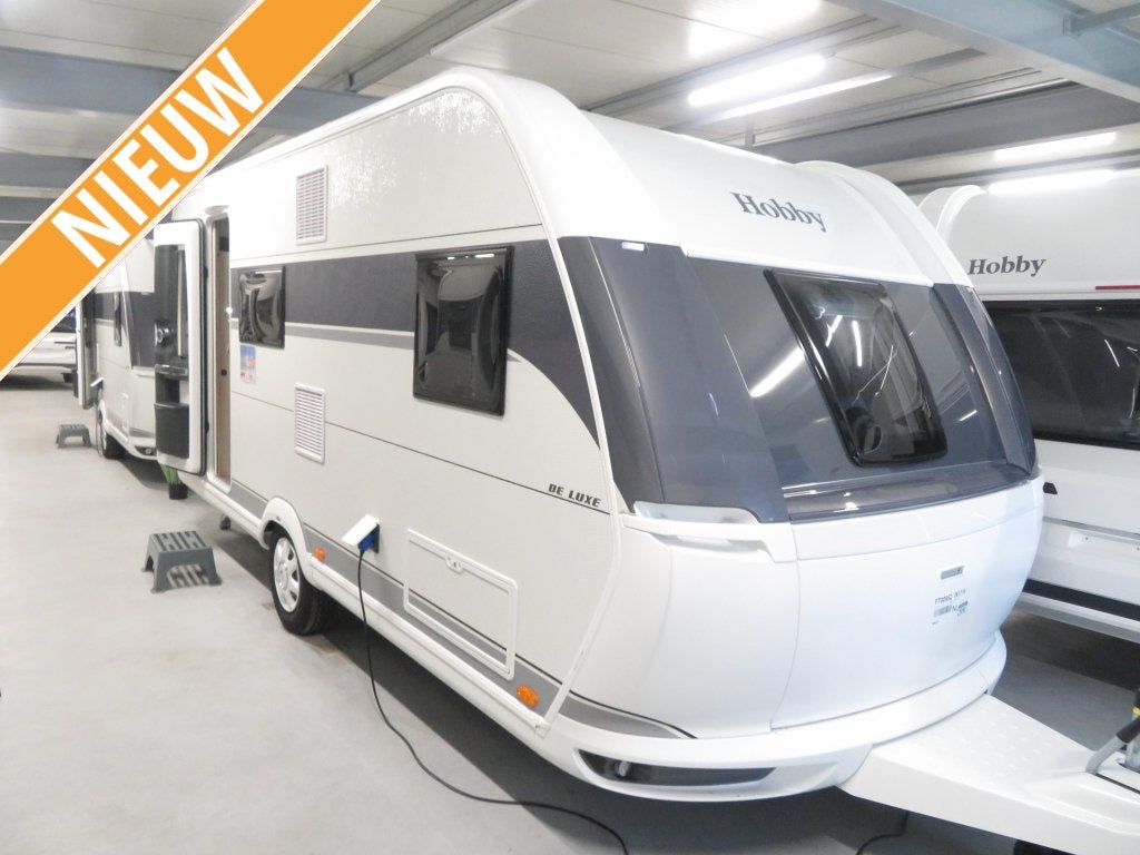 Hobby De Luxe 490 KMF, Caravans en Kamperen, Schokbreker, Dwarsbed, Hobby, Treinzit