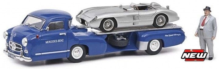 Rennwagen + 300 SLR Mercedes Benz +Figuur Schaal 1:43, Nieuw, Ophalen of Verzenden, Schuco, Schuco