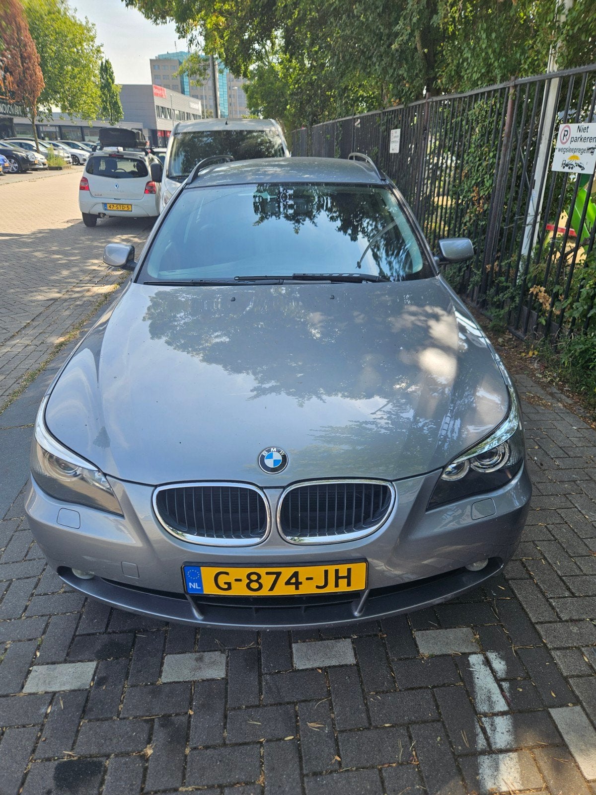 BMW 525i benzine, nieuwe apk, Auto's, Zwart, Leder, Stationwagon, Handgeschakeld