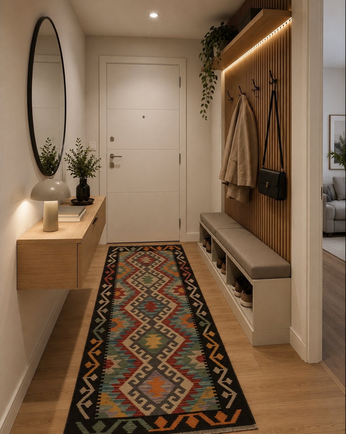 Kelim Vloerkleed Runner 200 x 64 cm - Handgeweven Design, Sadikaberdy@gmail.com, Wol, Rechthoekig, Handgemaakt