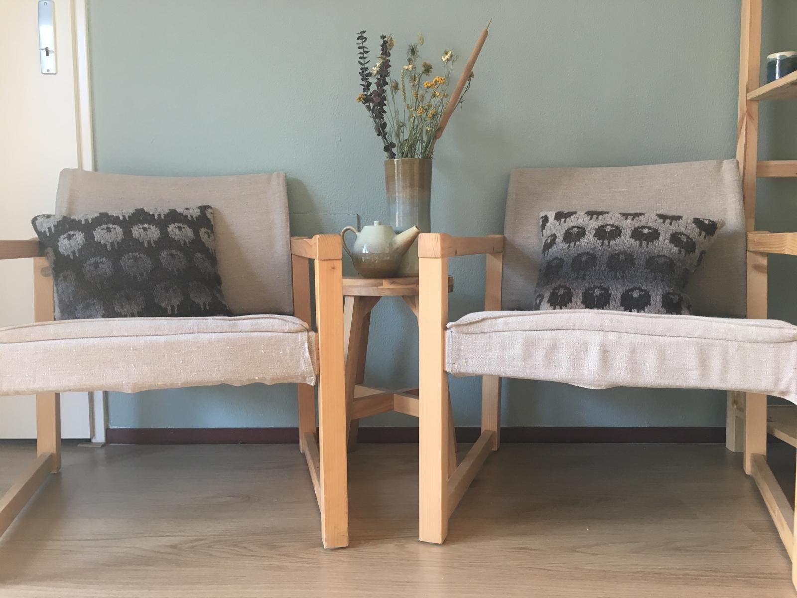 2x vintage IKEA DIANA fauteuil – Karin Mobring – jaren ’70, Ophalen, Minder dan 75 cm, Zo goed als nieuw, Stof