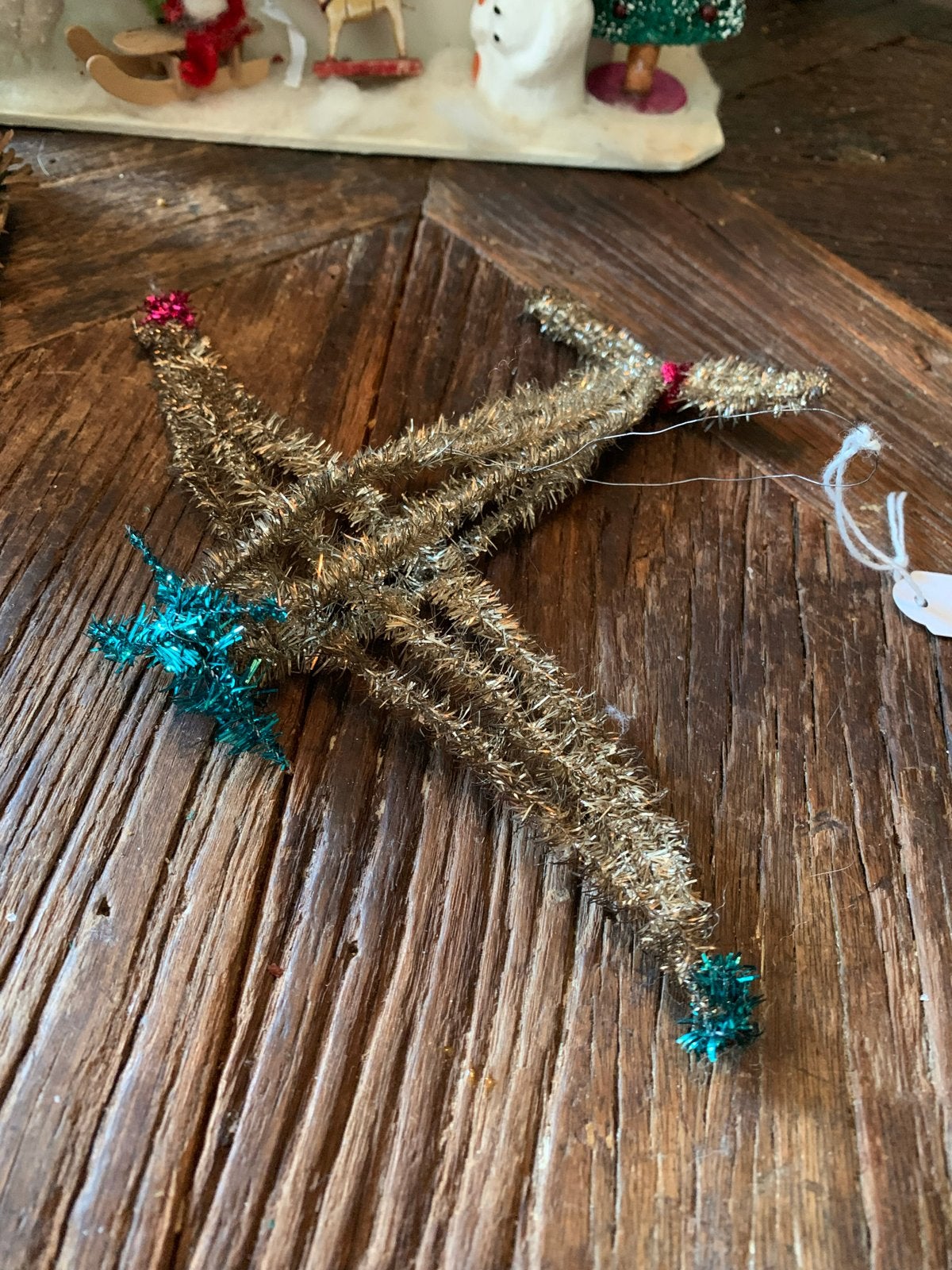 Vintage Kerstboomhanger Vliegtuigje - Tinsel Decoratie, T, Ophalen of Verzenden, Zo goed als nieuw, N