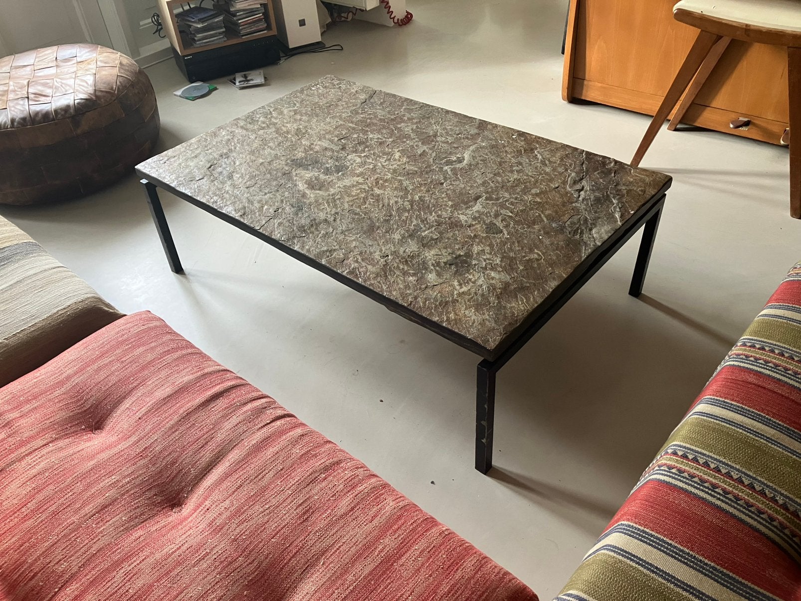 Salontafel van leisteen, Ophalen, Gebruikt, 100 tot 150 cm, 50 tot 100 cm