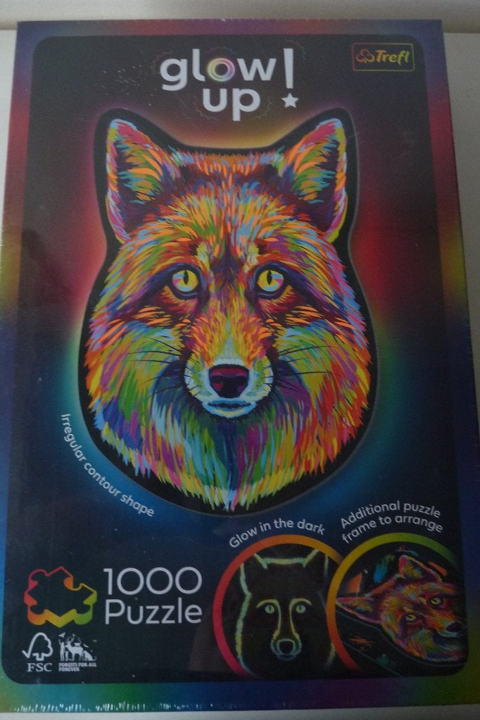 nieuw in seal puzzel 1000 stukjes Wolf vormpuzzel + glow in, Ophalen of Verzenden, 500 t/m 1500 stukjes, Nieuw, Legpuzzel