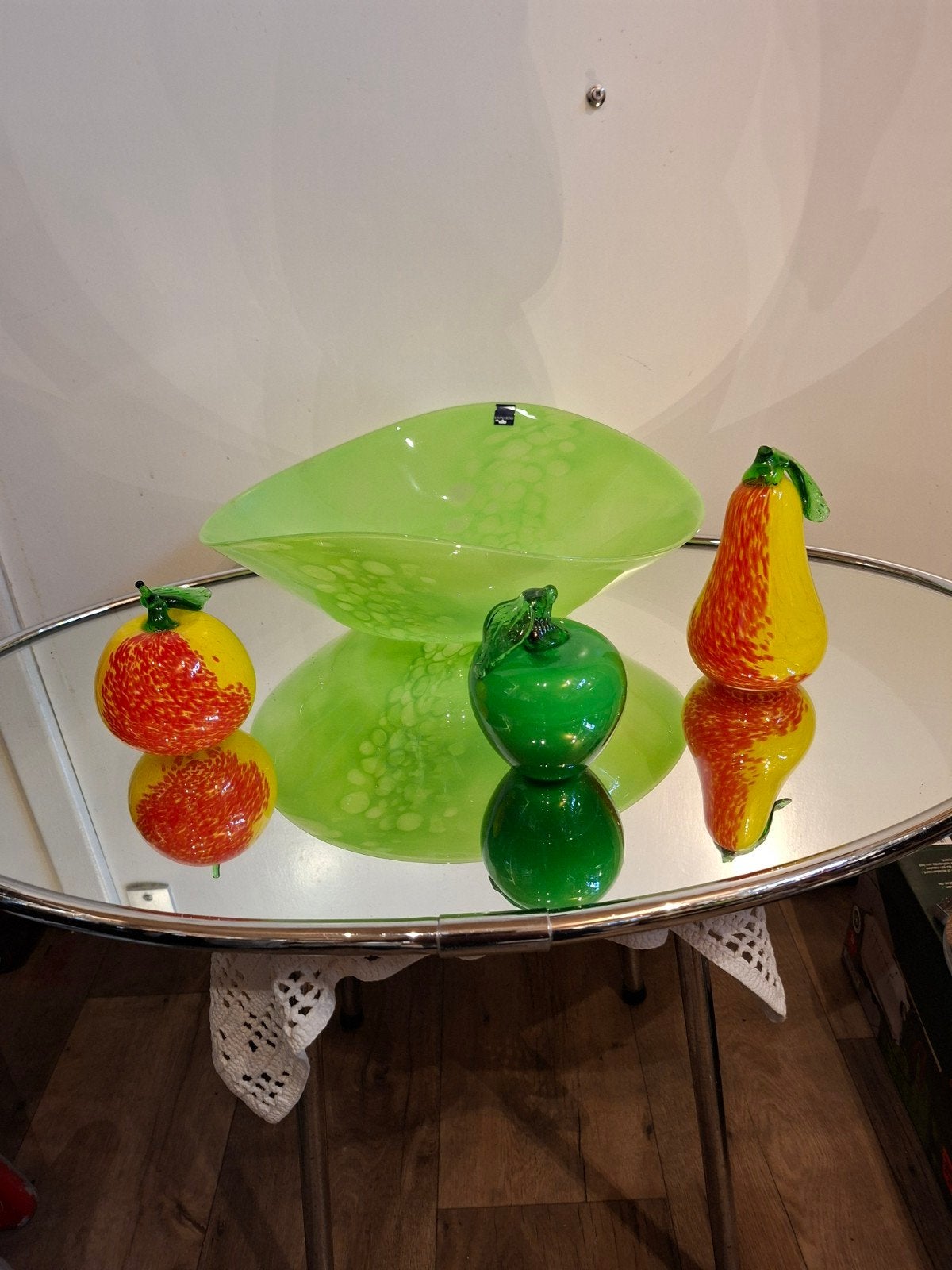 Leonardo glazen schaal met decoratieve vruchten, Antiek en Kunst, Kunst | Designobjecten, Ophalen of Verzenden