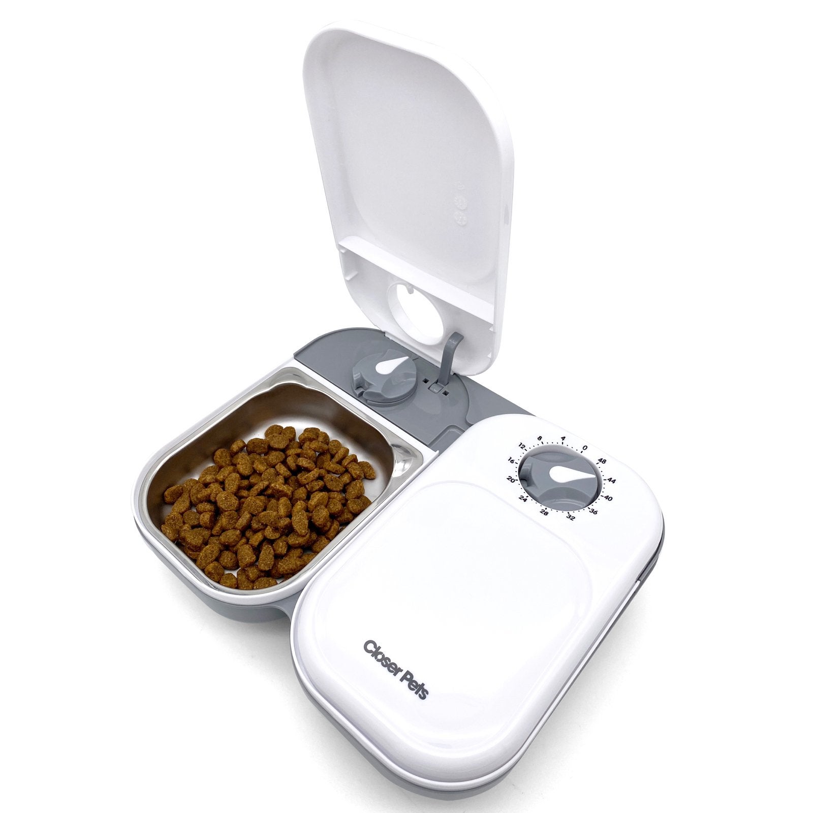 Wet Food Pet Feeder with Stainless Steel Bowl, Ophalen, Anti-knoei, Zo goed als nieuw