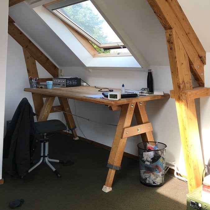 Massief Houten Vintage Tekentafel | 184 x 84,5 cm, Doe-het-zelf en Verbouw, Ophalen of Verzenden, Gebruikt, 170 cm of meer