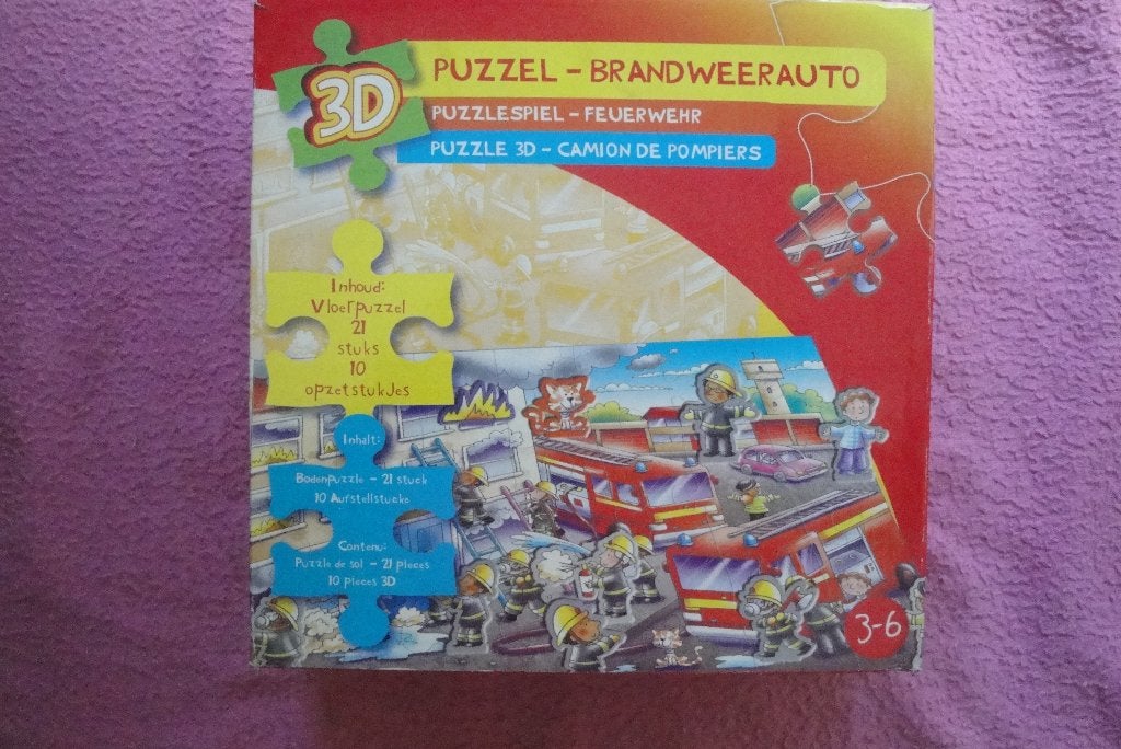KINDER VLOERPUZZLE  3D  21grote st. en 10 opzet st.1,50euro., Ophalen of Verzenden, Minder dan 500 stukjes, Gebruikt, Legpuzzel