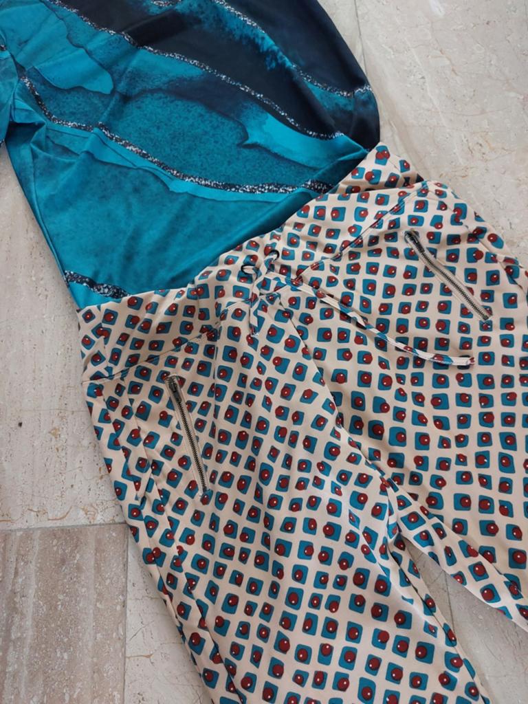 Norah broek met top - stijlvolle set maat 40, Kleding | Dames, Maat 38/40 (M), Blauw, Ophalen of Verzenden, Zo goed als nieuw