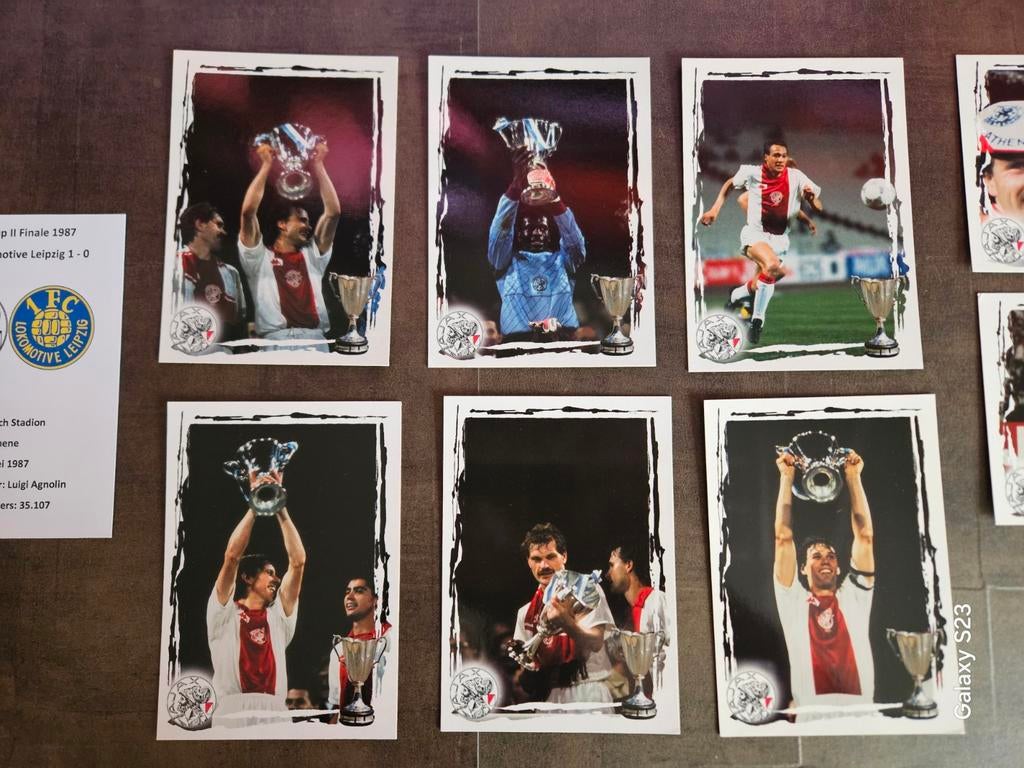 Kampioens kaarten ajax europacup 2 finale 1987 complete set, Ophalen of Verzenden, Nieuw, Ajax, Poster, Plaatje of Sticker