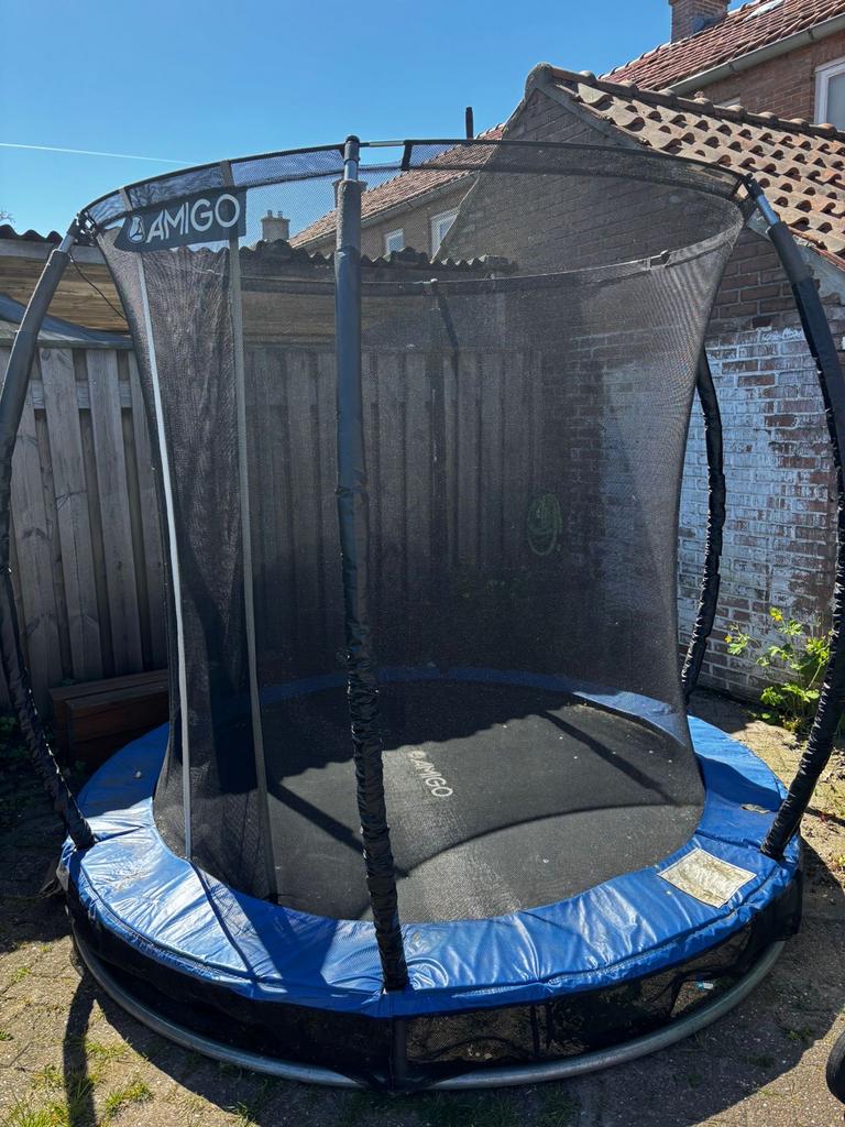 Amigo trampoline 2,5m doorsnee met veiligheidsnet, Kinderen en Baby's, Speelgoed | Buiten | Trampolines, Ophalen of Verzenden
