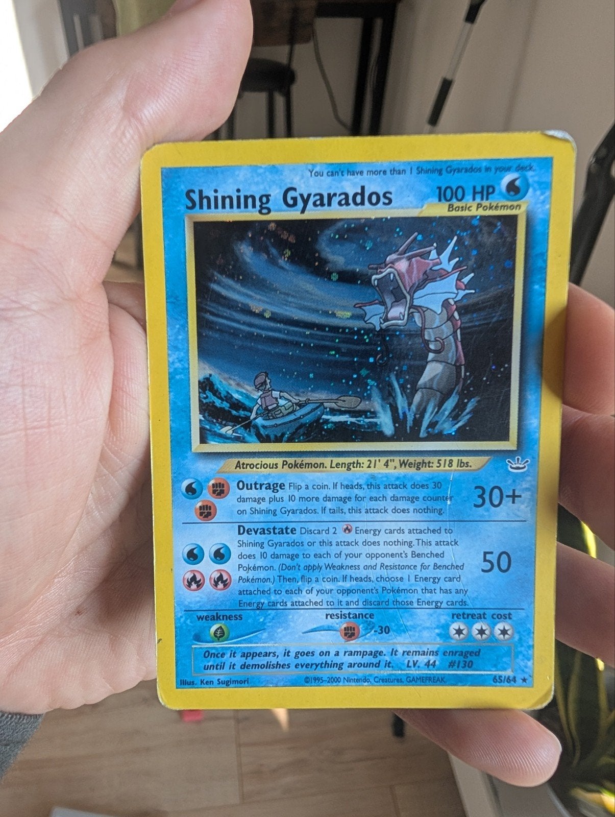 Pokémon Kaart - Shining Gyarados, Ophalen of Verzenden, Gebruikt, Losse kaart, Foil