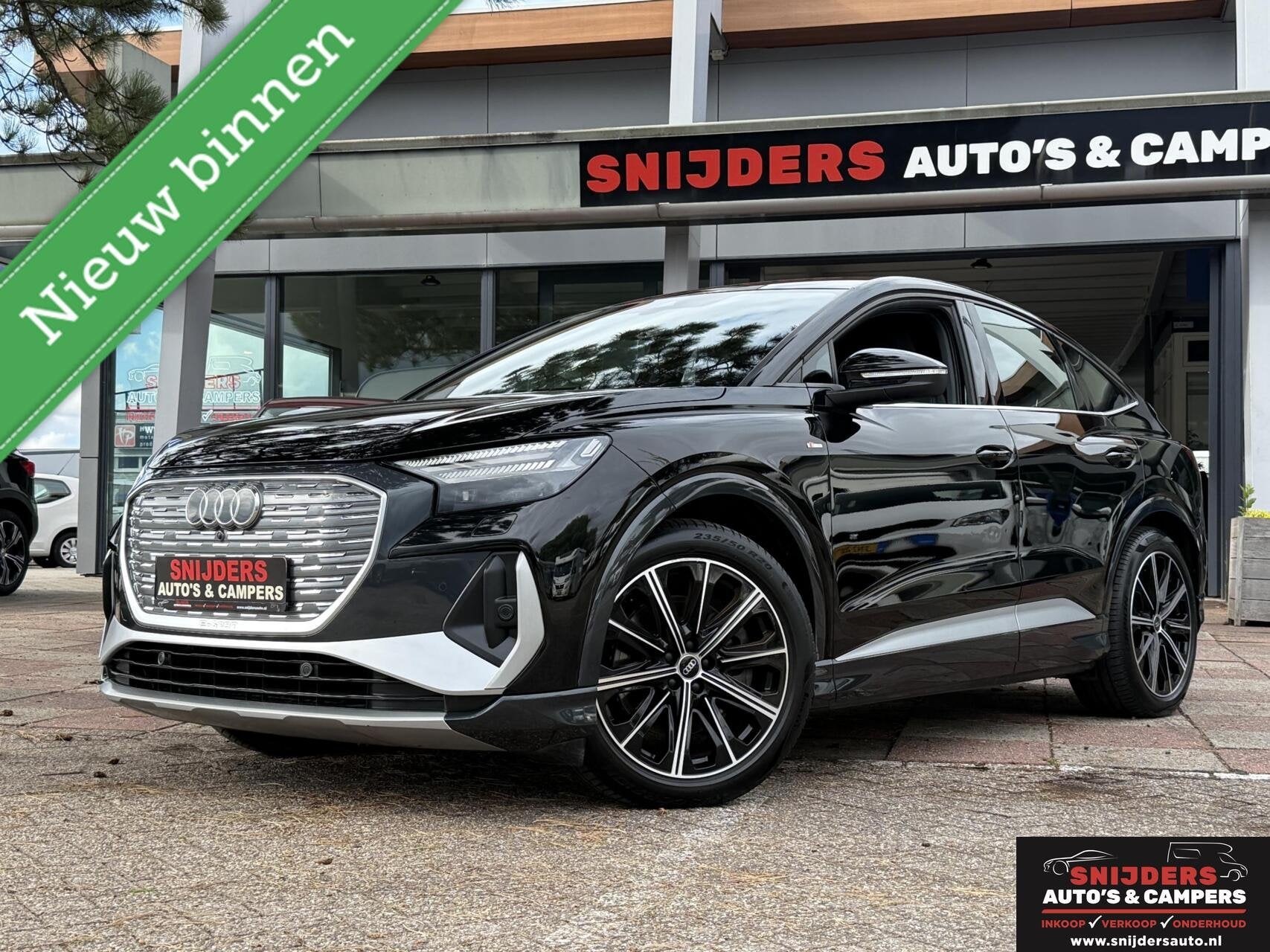 Audi Q4 e-tron 50 quattro S-Line edition 77 kWh 300pk, Auto's, Automaat, Zwart, 2135 kg, Zwart