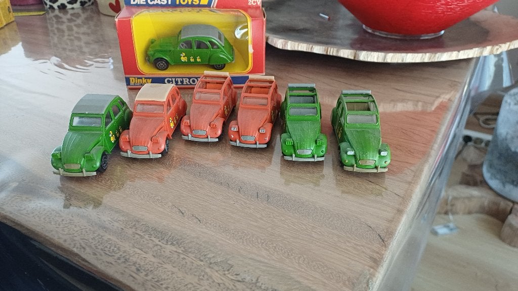 dinky toys citroen 2CV, no.1401 lot van 7 stuks, Ophalen of Verzenden