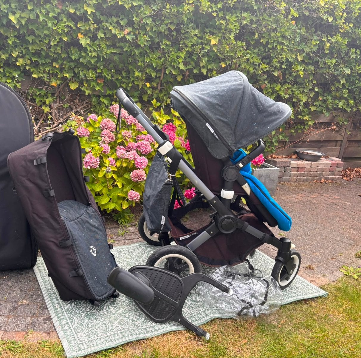Bugaboo Buffalo denim limited edition met accessoires, Ophalen, Gebruikt, Bugaboo, Combiwagen