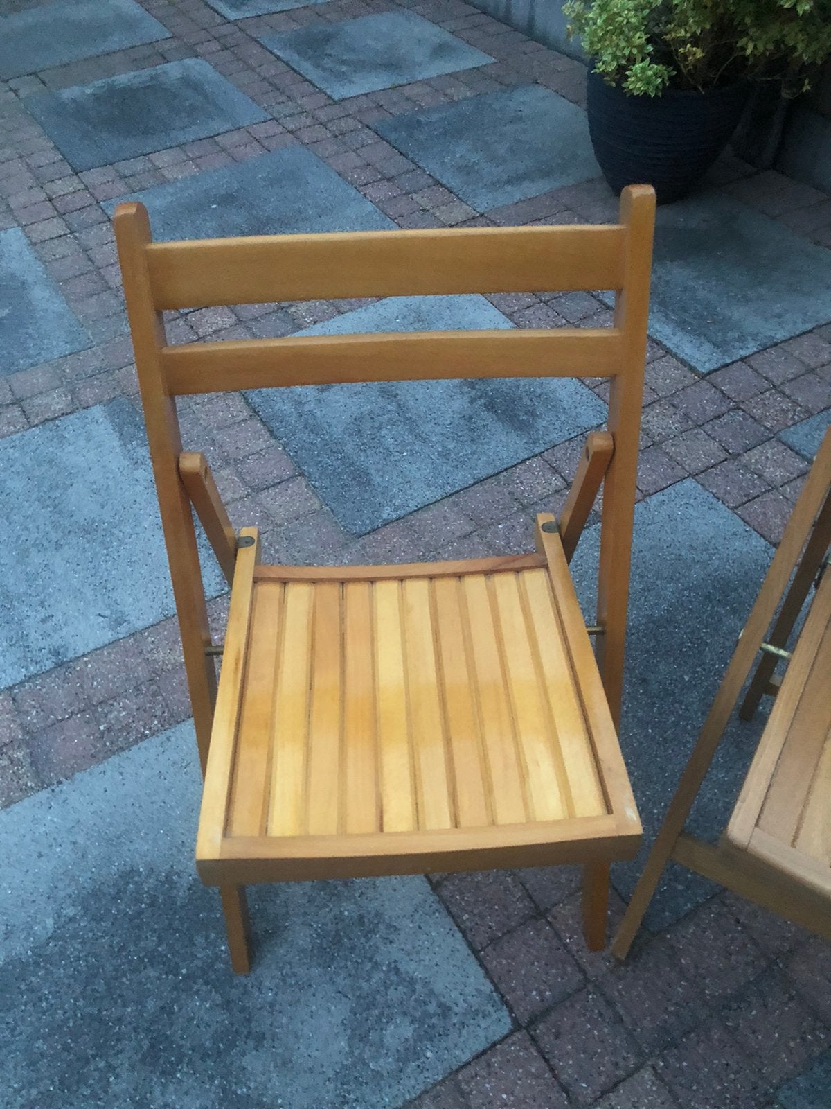 SET VAN 4 HOUTEN KLAPSTOELEN, Tuin en Terras, Ophalen of Verzenden, Zo goed als nieuw, Hout