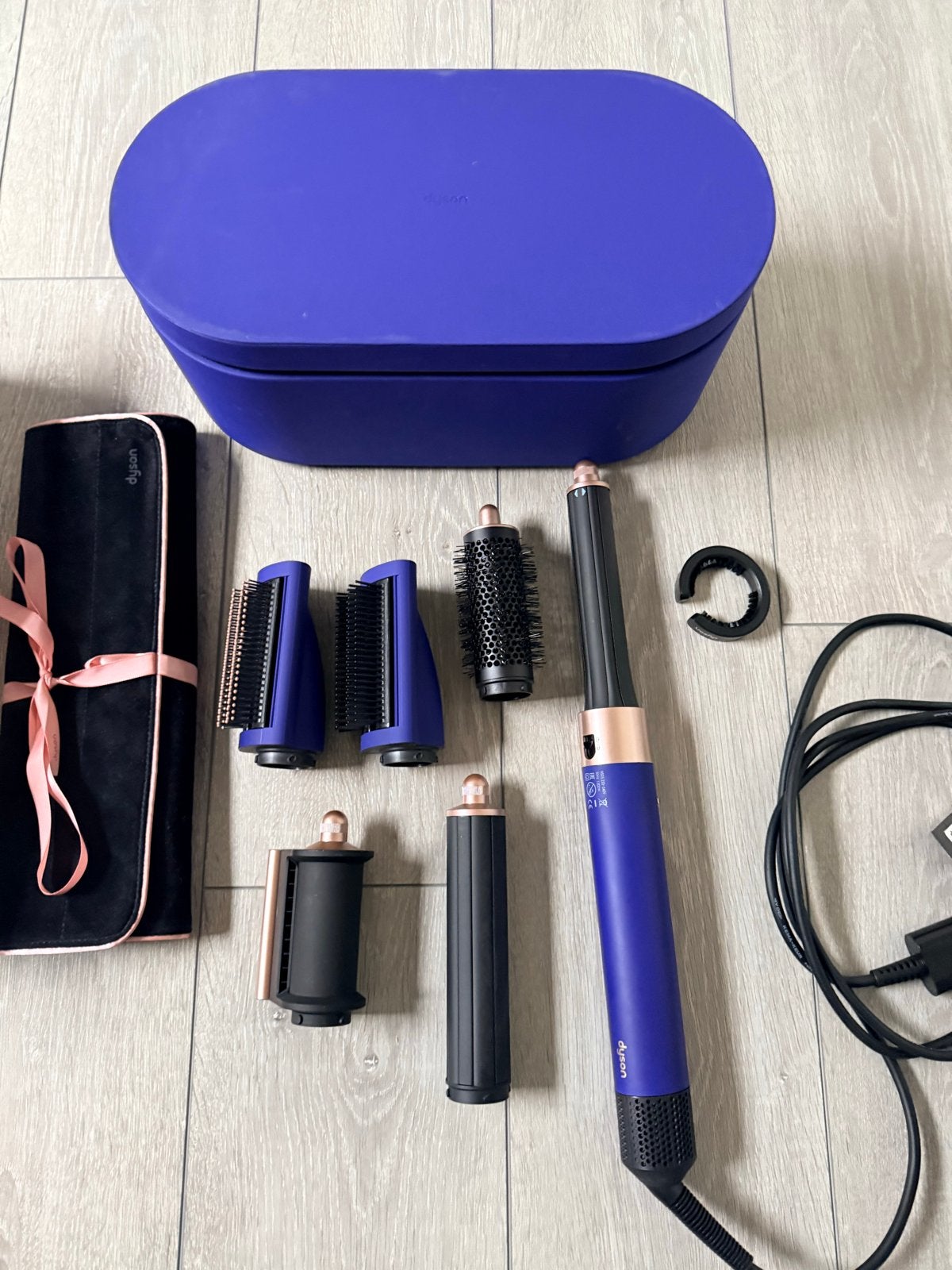 Dyson Airwrap Complete Long - Blauw/Rosé, Ophalen of Verzenden, Zo goed als nieuw, Föhn of Haardroger