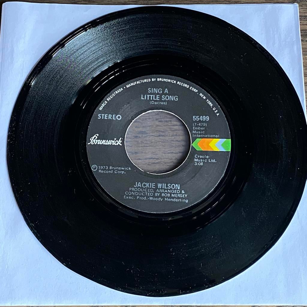 7"Jackie Wilson - Sing A Little Song / No More Goodbyes, Gebruikt, 7 inch, Single, Ophalen of Verzenden